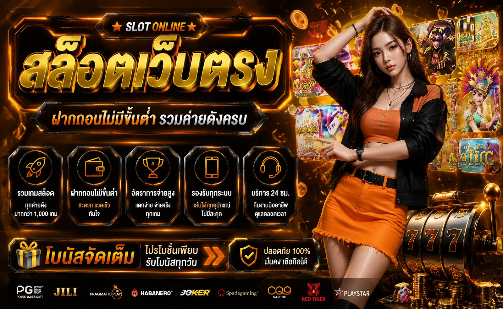 หน้ารวมสล็อตออนไลน์เว็บสล็อตตรงบน Adrenaline24 แสดงค่ายเกมยอดนิยม
